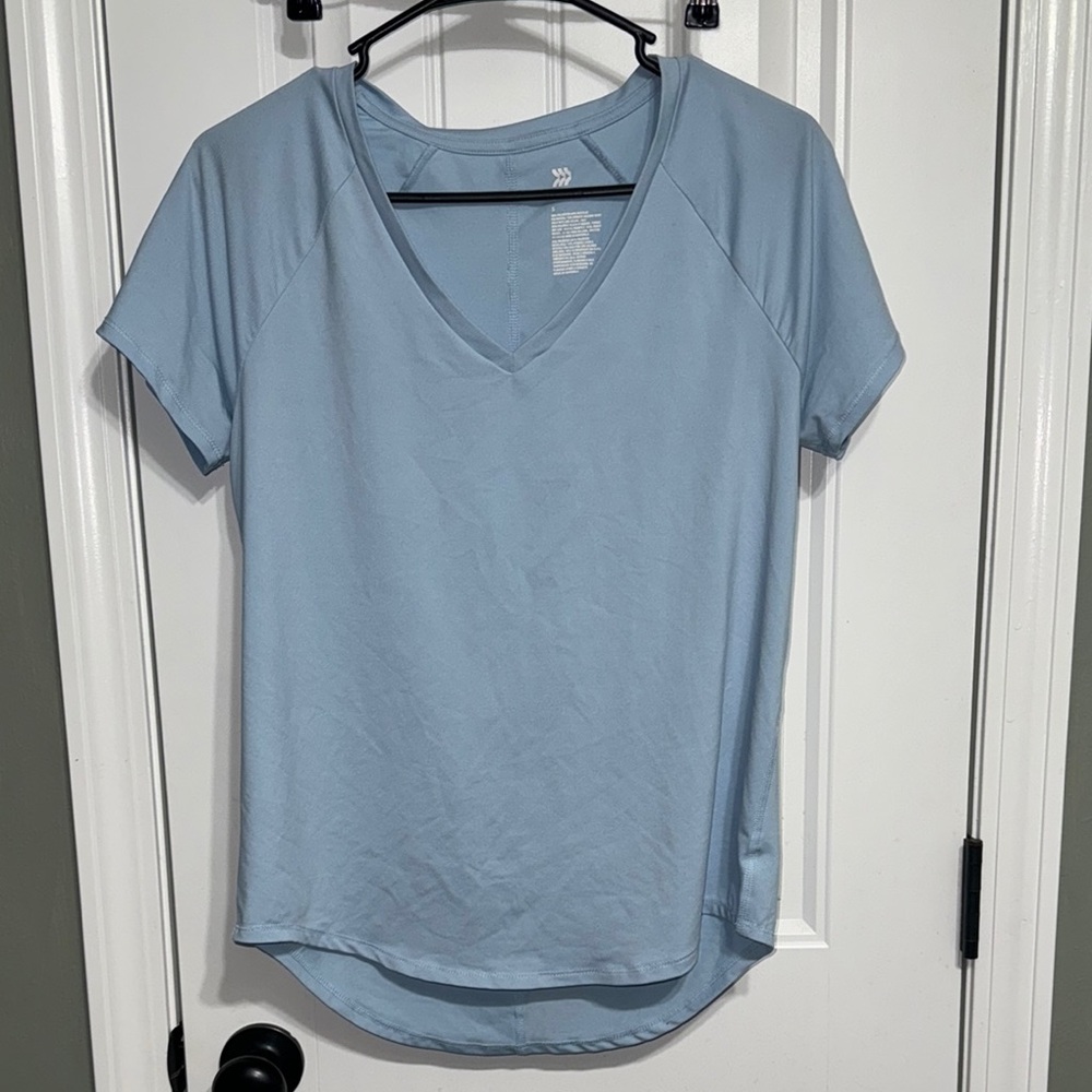 Blue athletic v neck top from All in motion